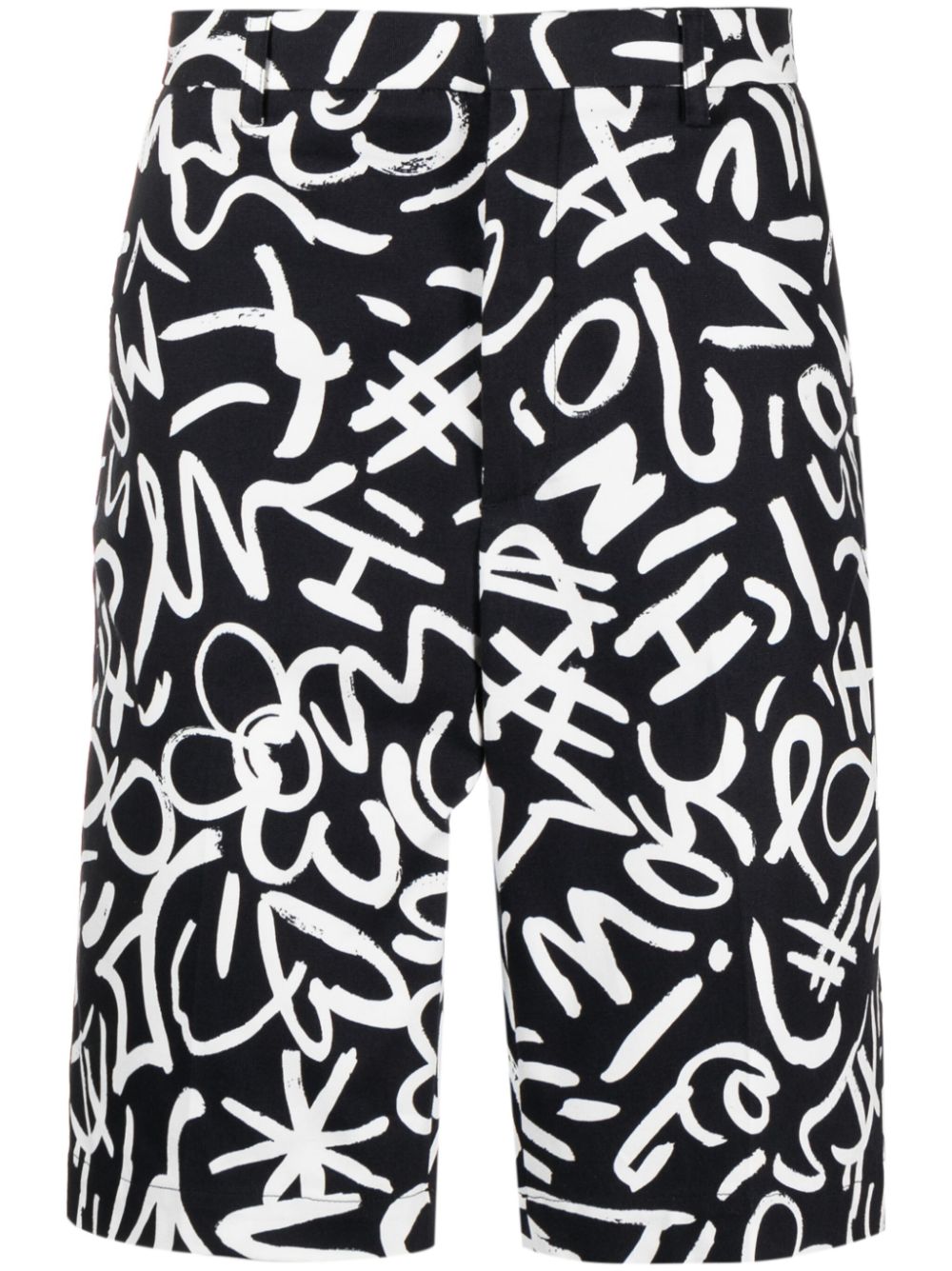 Moschino monogram-print chino shorts - Black von Moschino