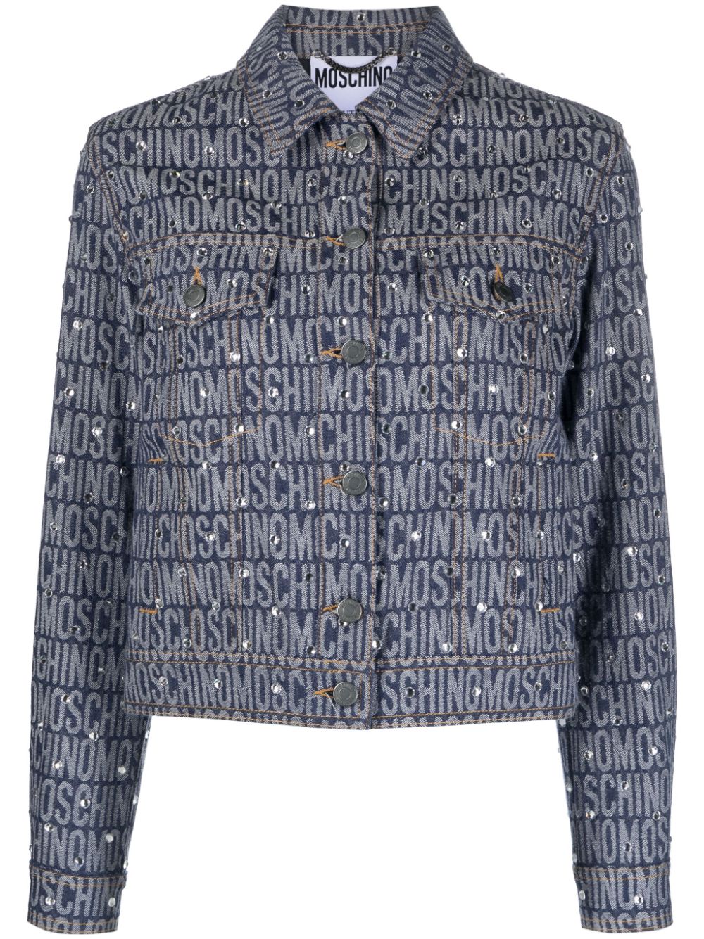 Moschino monogram-print denim jacket - Blue von Moschino