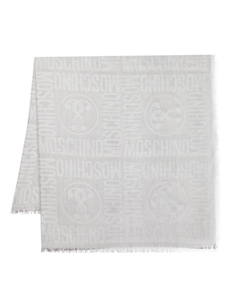 Moschino ombré-effect logo-print scarf - Grey von Moschino