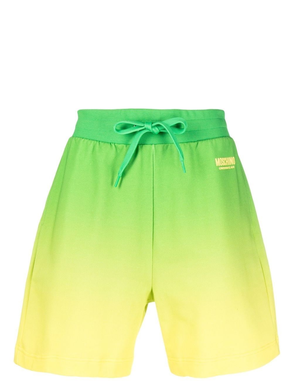 Moschino ombré effect raised-logo shorts - Green von Moschino