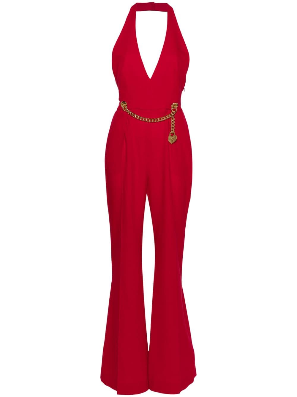 Moschino padlock-detail halterneck jupsuit - Red von Moschino