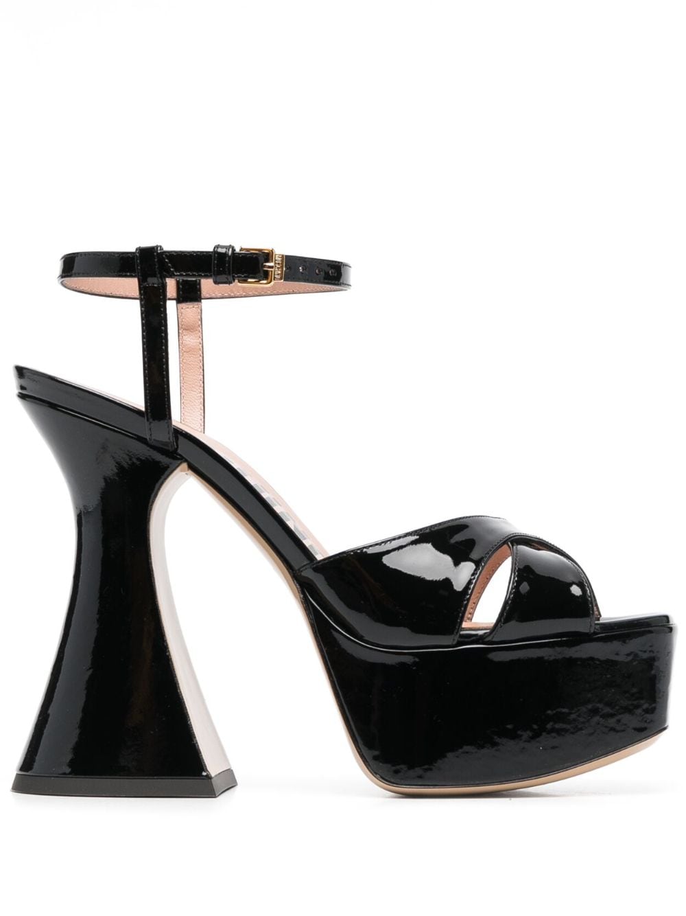 Moschino patent leather platform sandals - Black von Moschino