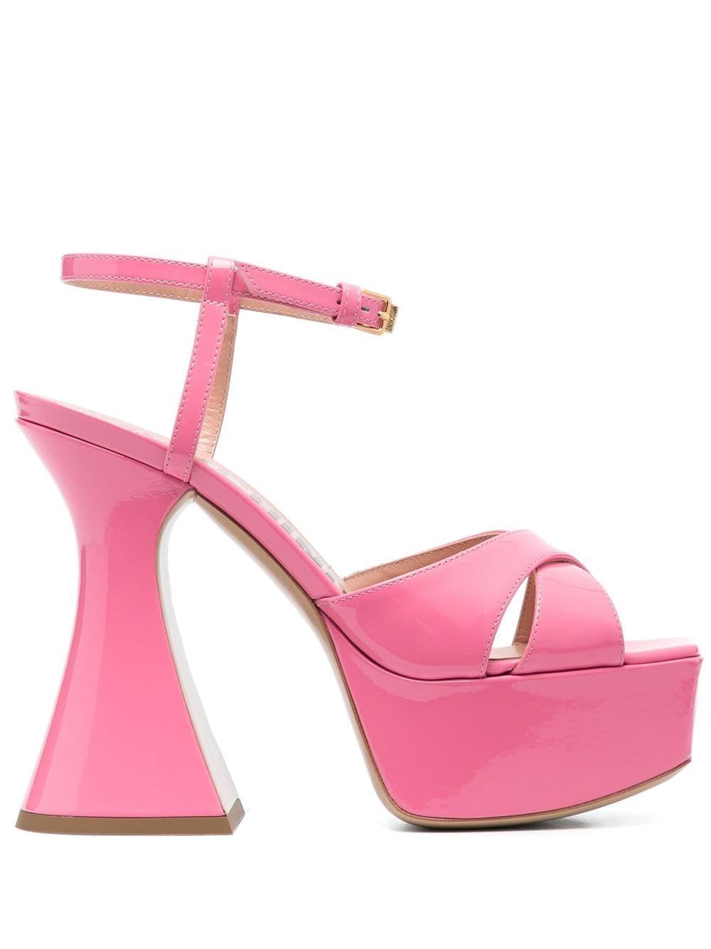 Moschino patent leather platform sandals - Pink von Moschino