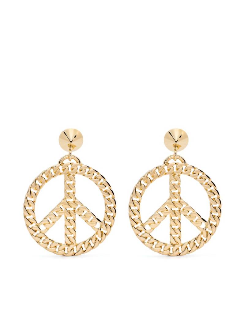 Moschino peace-sign earrings - Gold von Moschino