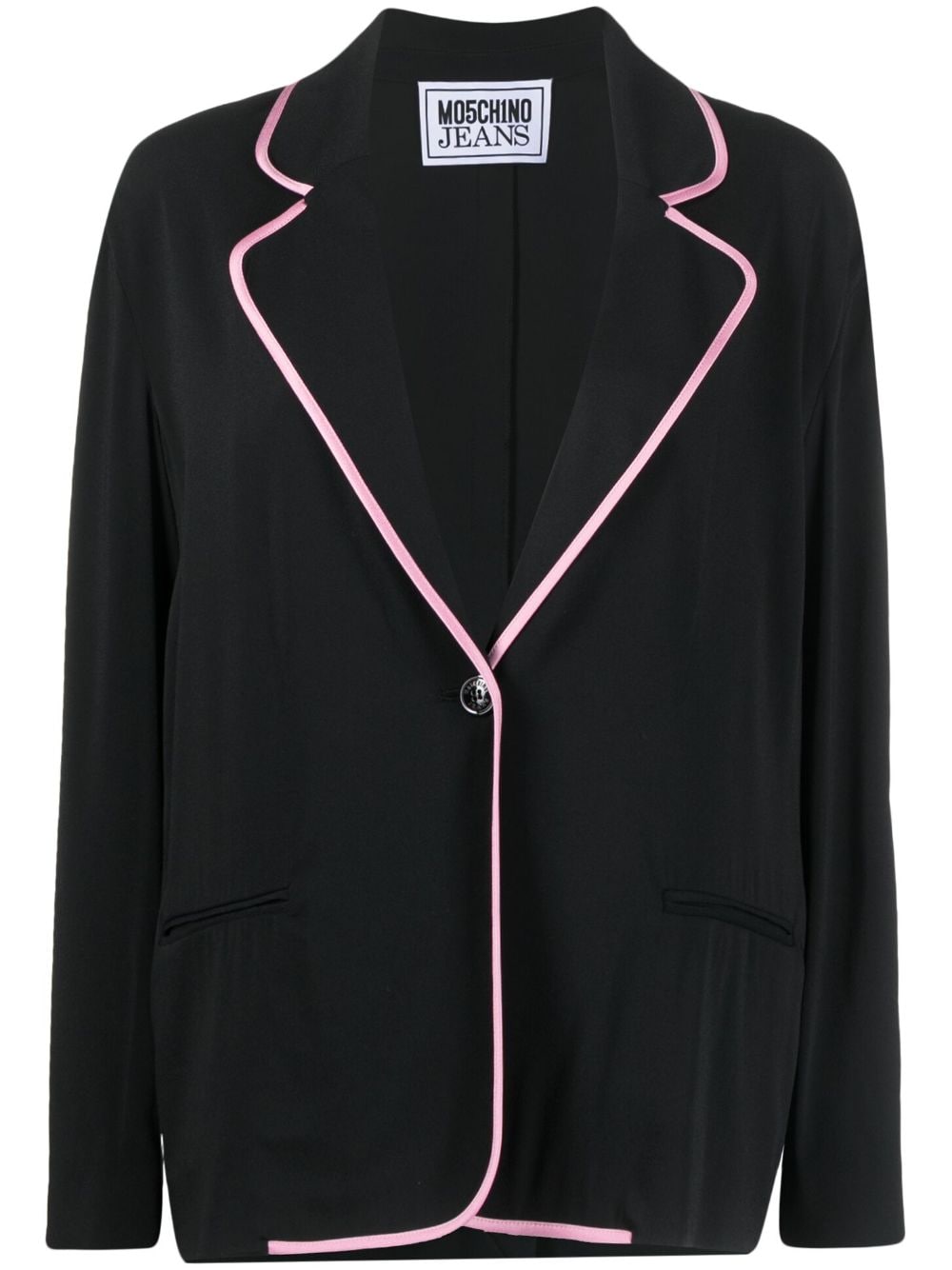 Moschino piped-trim single-breasted blazer - Black von Moschino