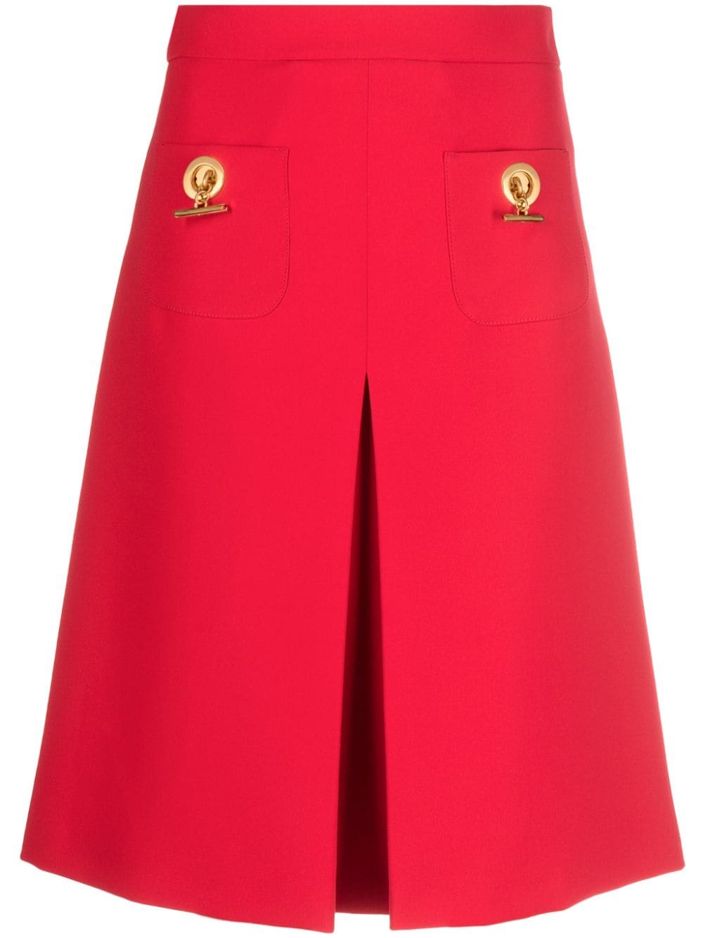 Moschino pleated A-line midi skirt - Red von Moschino