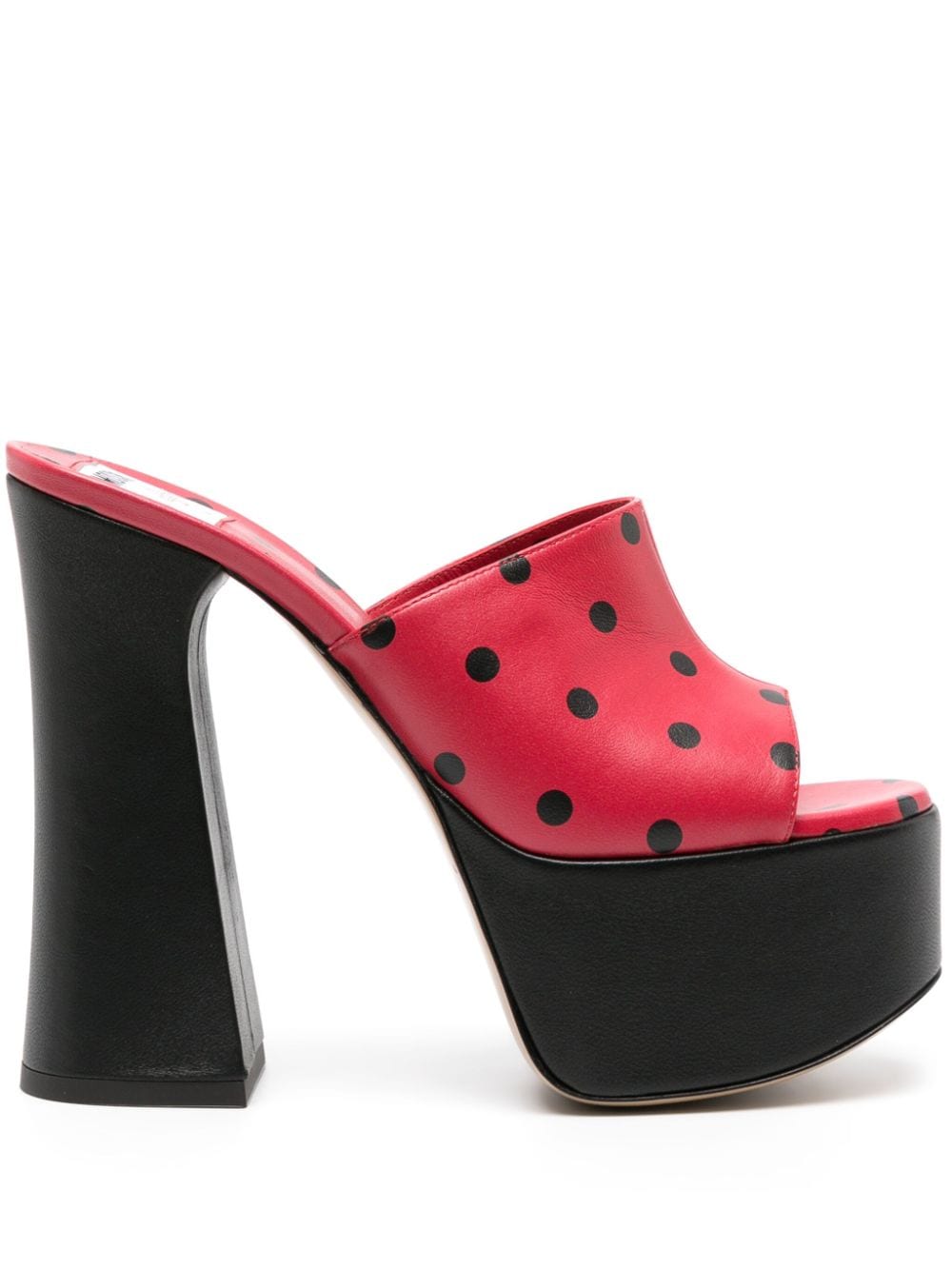 Moschino polka dot-print platform mules - Red von Moschino