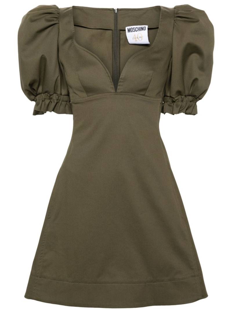 Moschino puff-sleeve cotton minidress - Green von Moschino