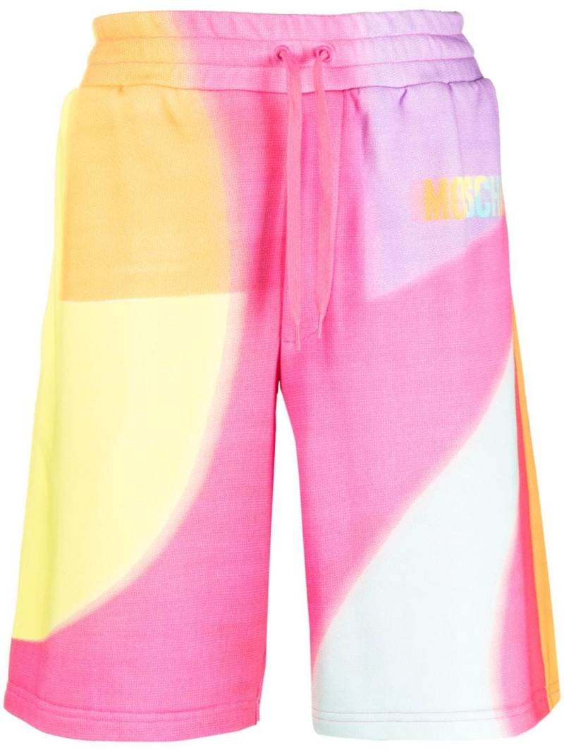 Moschino rainbow-print track shorts - Pink von Moschino