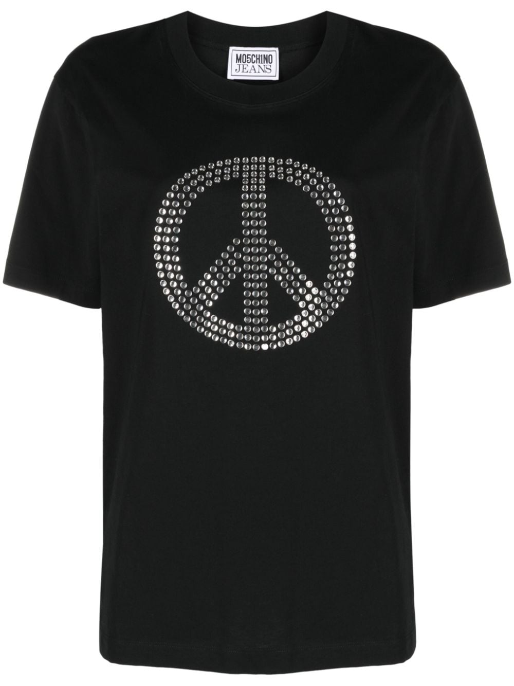 MOSCHINO JEANS rhinestone peace sign T-shirt - Black von MOSCHINO JEANS