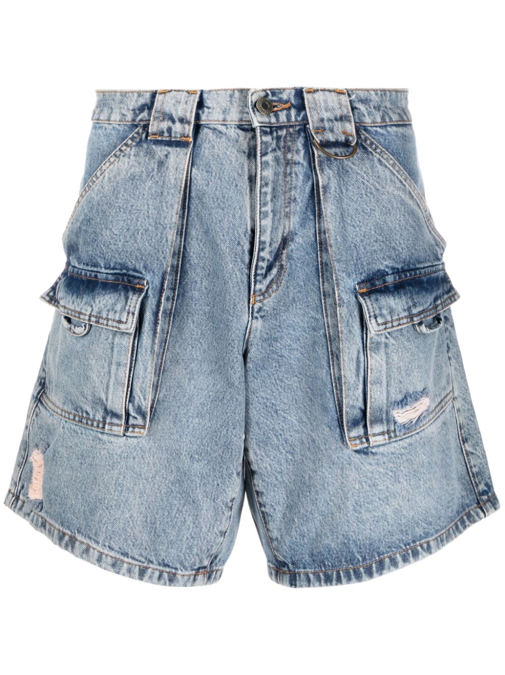 Moschino ripped cargo denim shorts - Blue von Moschino