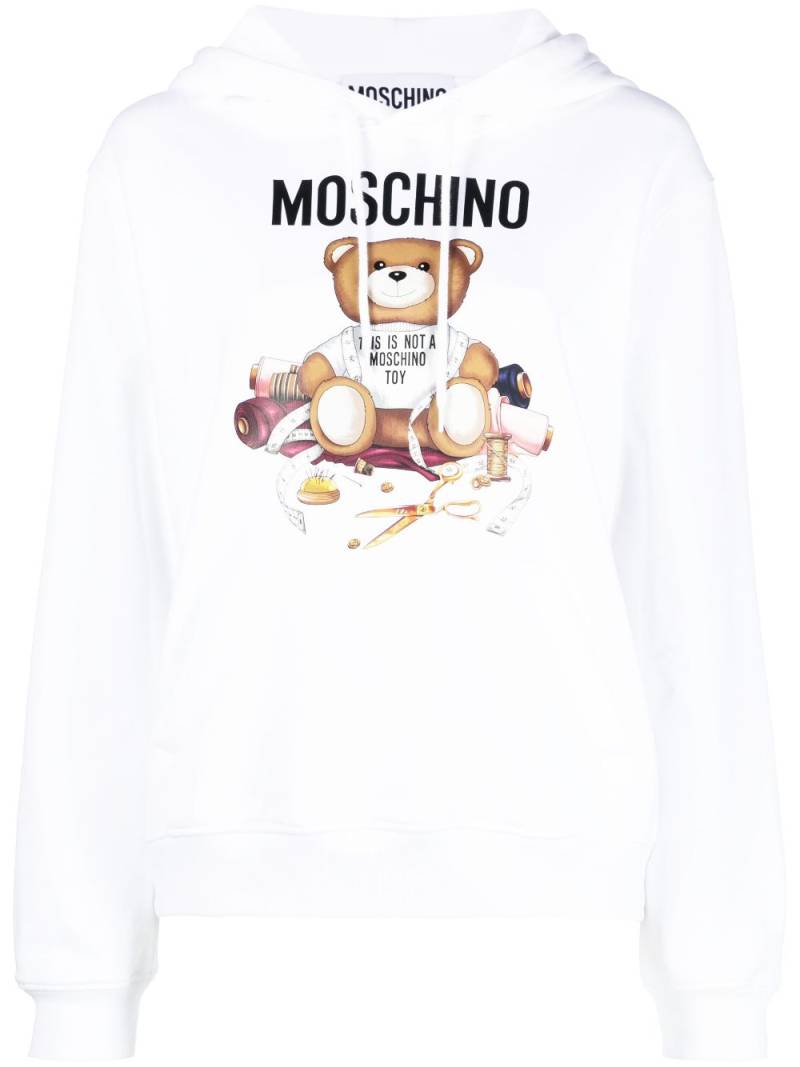 Moschino sewing Teddy Bear-print hoodie - White von Moschino