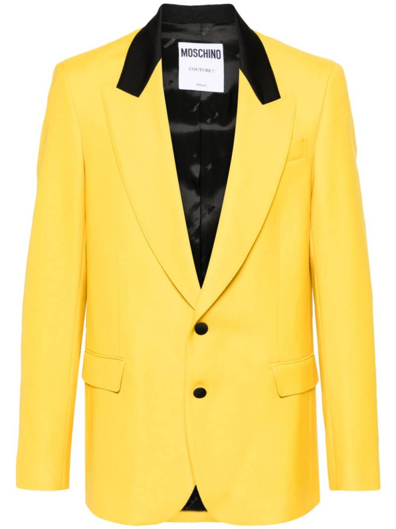 Moschino single-breasted twill blazer - Yellow von Moschino