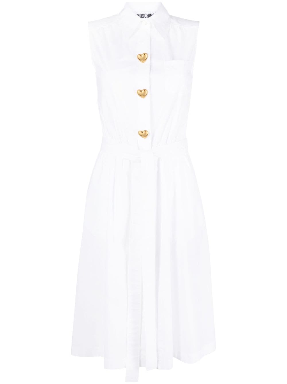 Moschino sleeveless cotton shirtdress - White von Moschino