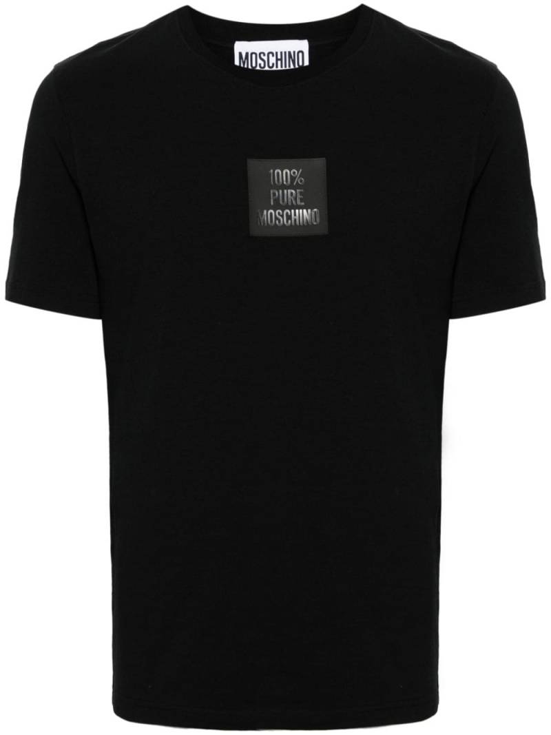 Moschino slogan-appliqué T-shirt - Black von Moschino