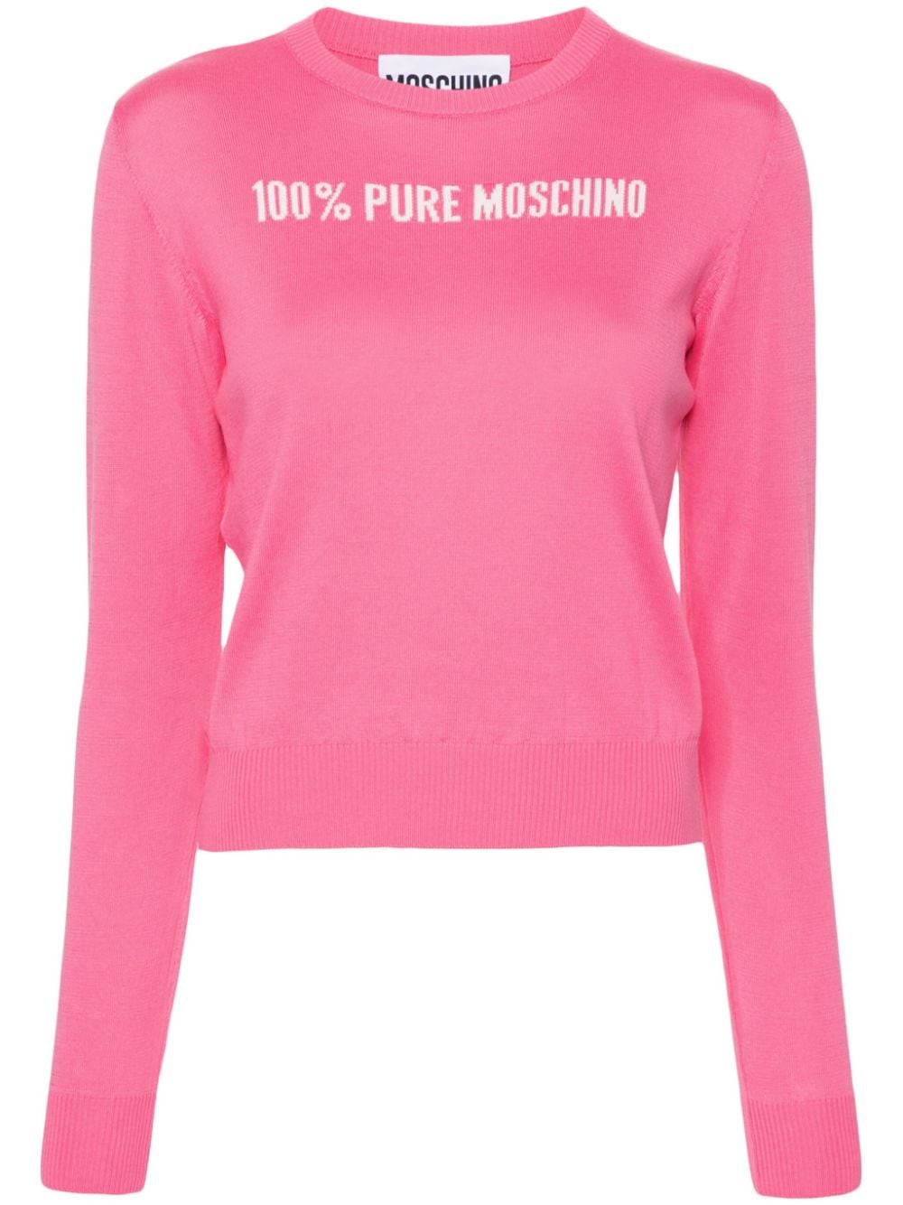 Moschino slogan intarsia-knit jumper - Pink von Moschino