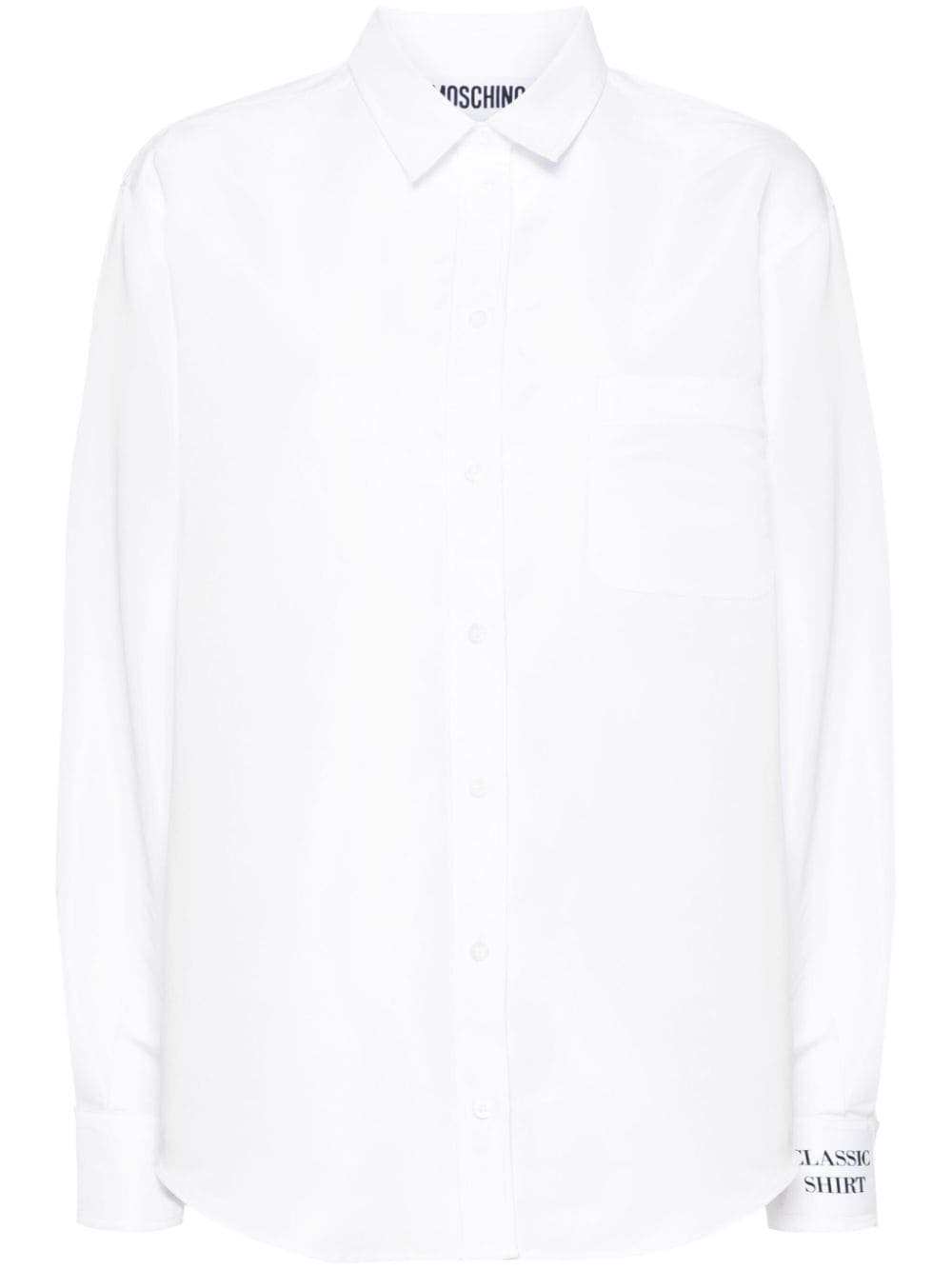 Moschino slogan-patch faille shirt - White von Moschino