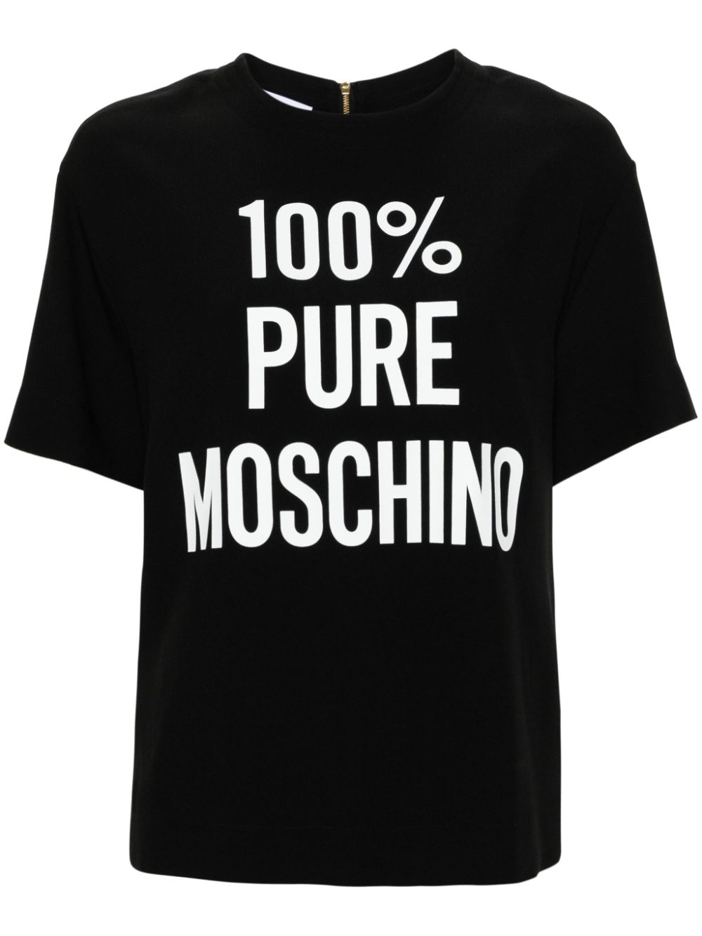 Moschino slogan-print crepe T-shirt - Black von Moschino