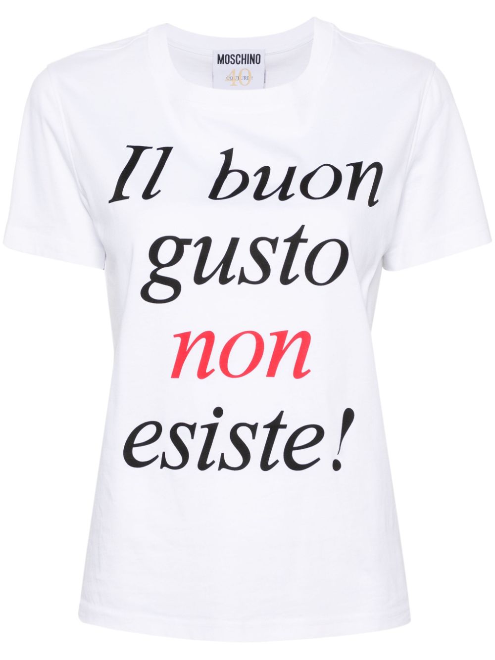 Moschino slogan-print organic-cotton T-shirt - White von Moschino