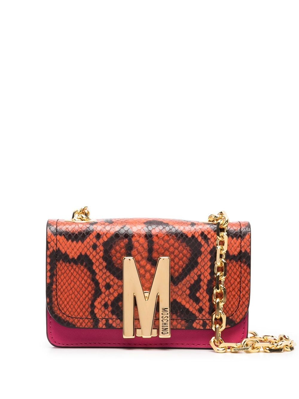 Moschino snakeskin-effect leather crossbody bag - Orange von Moschino