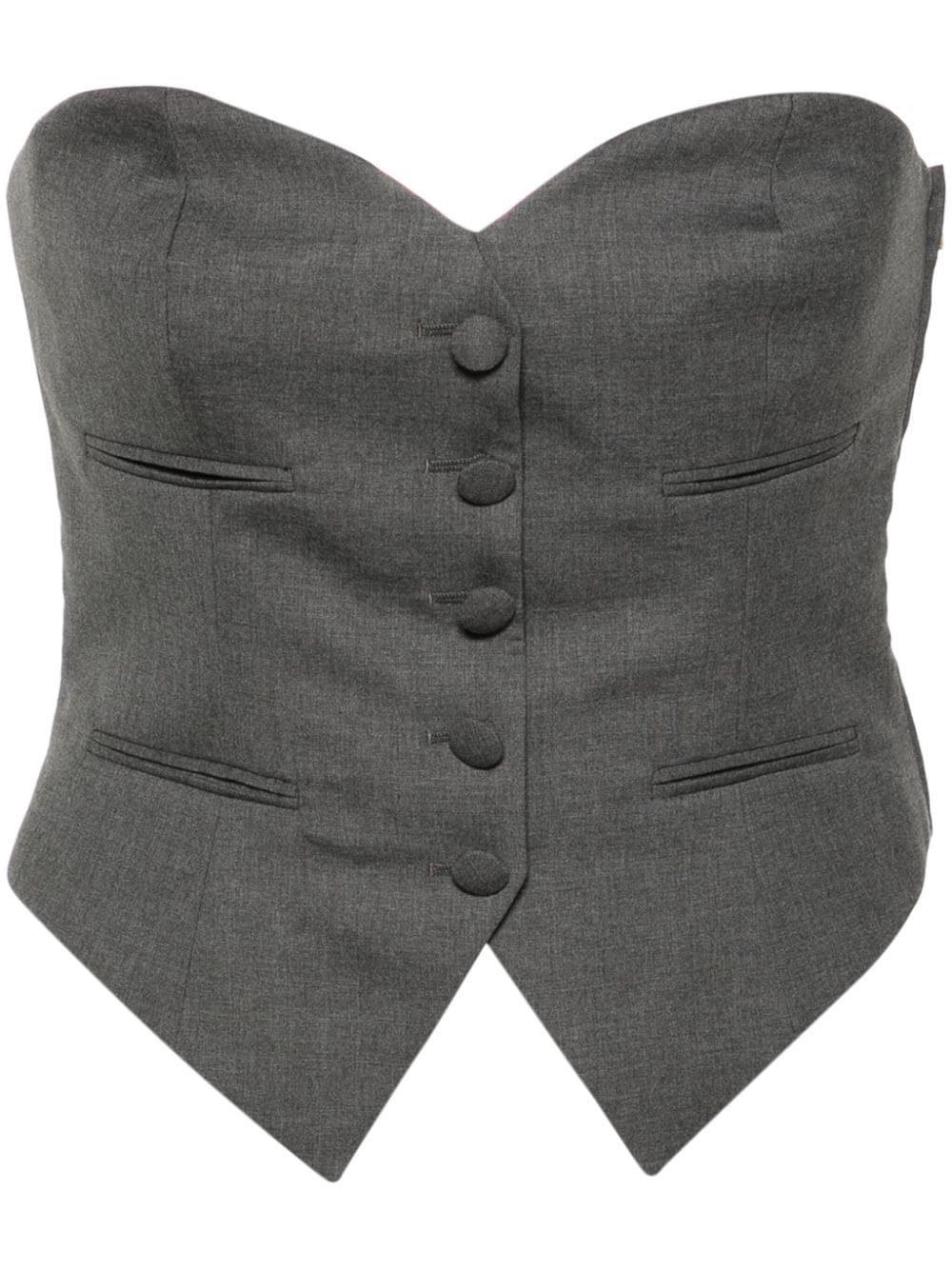 Moschino strapless sweetheart-neck vest - Grey von Moschino