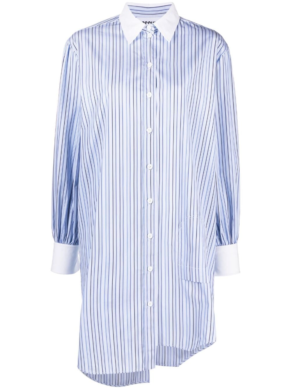 Moschino striped asymmetric shirt dress - Blue von Moschino