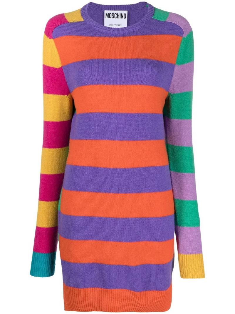 Moschino striped cashmere jumper dress - Green von Moschino