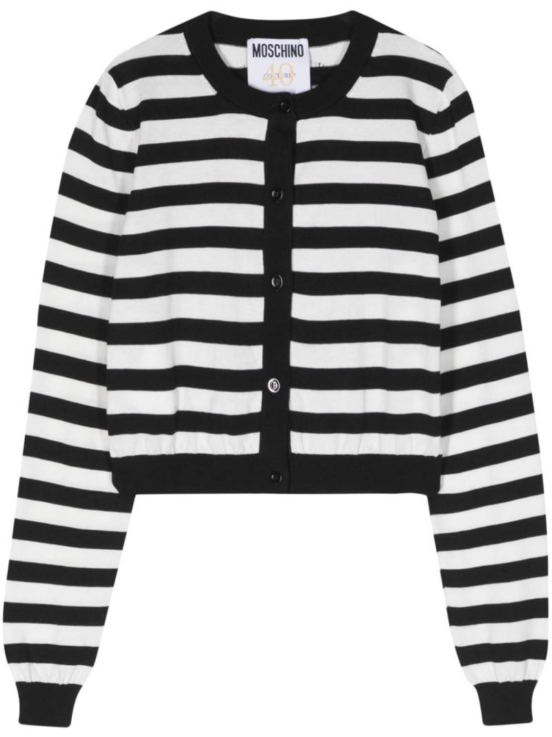 Moschino striped cropped cotton cardigan - Black von Moschino