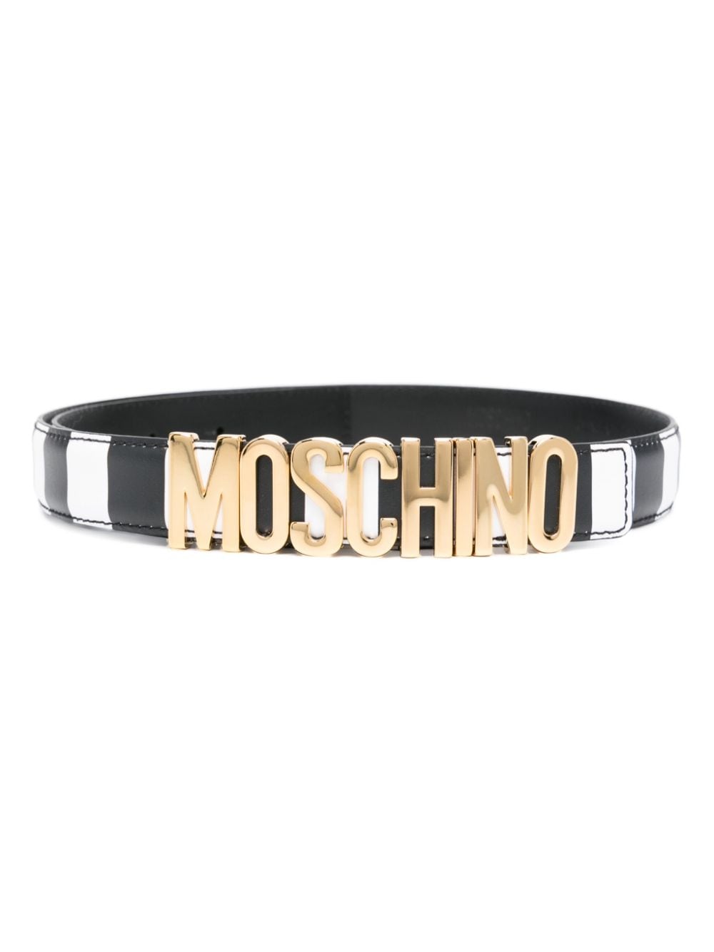 Moschino striped leather belt - Black von Moschino