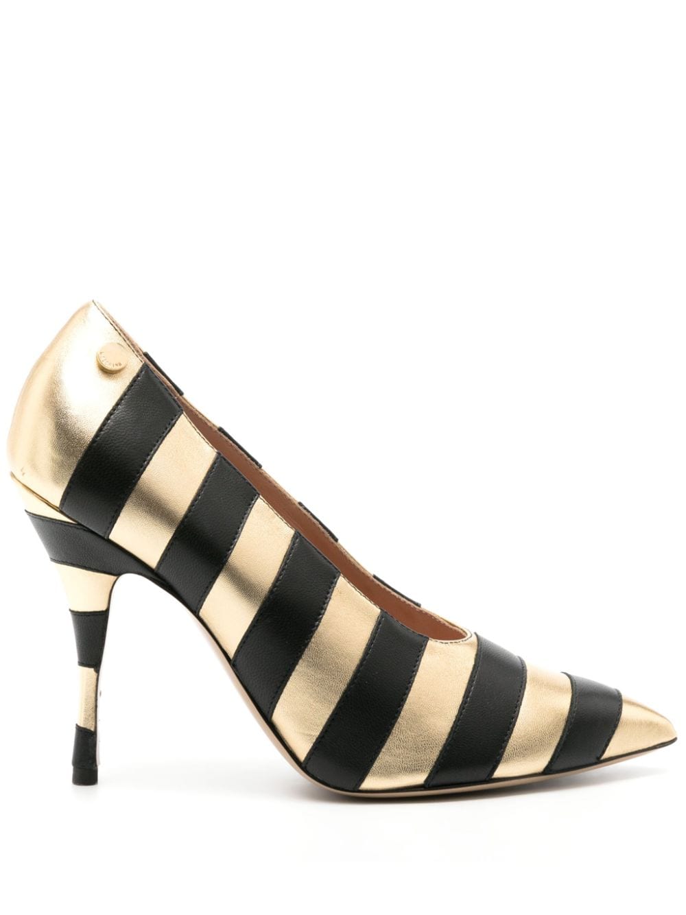 Moschino striped metallic pumps - Gold von Moschino