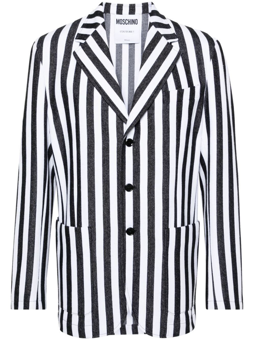 Moschino striped single-breasted blazer - Black von Moschino