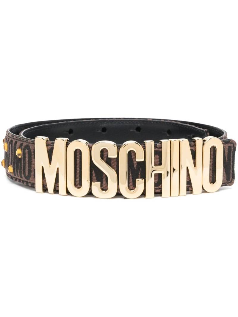 Moschino stud-embellished leather belt - Brown von Moschino