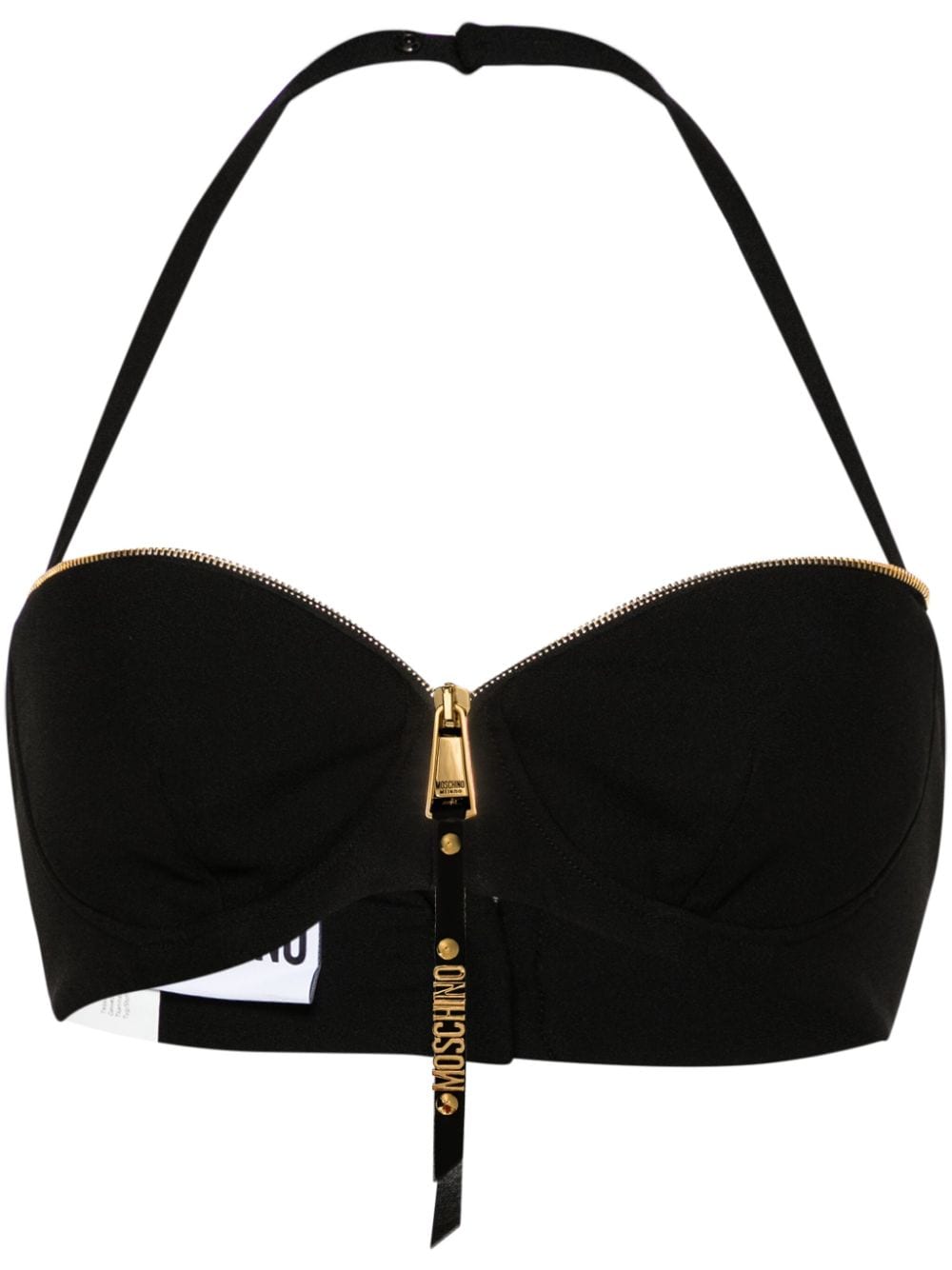 Moschino sweetheart-neck halterneck bralette - Black von Moschino