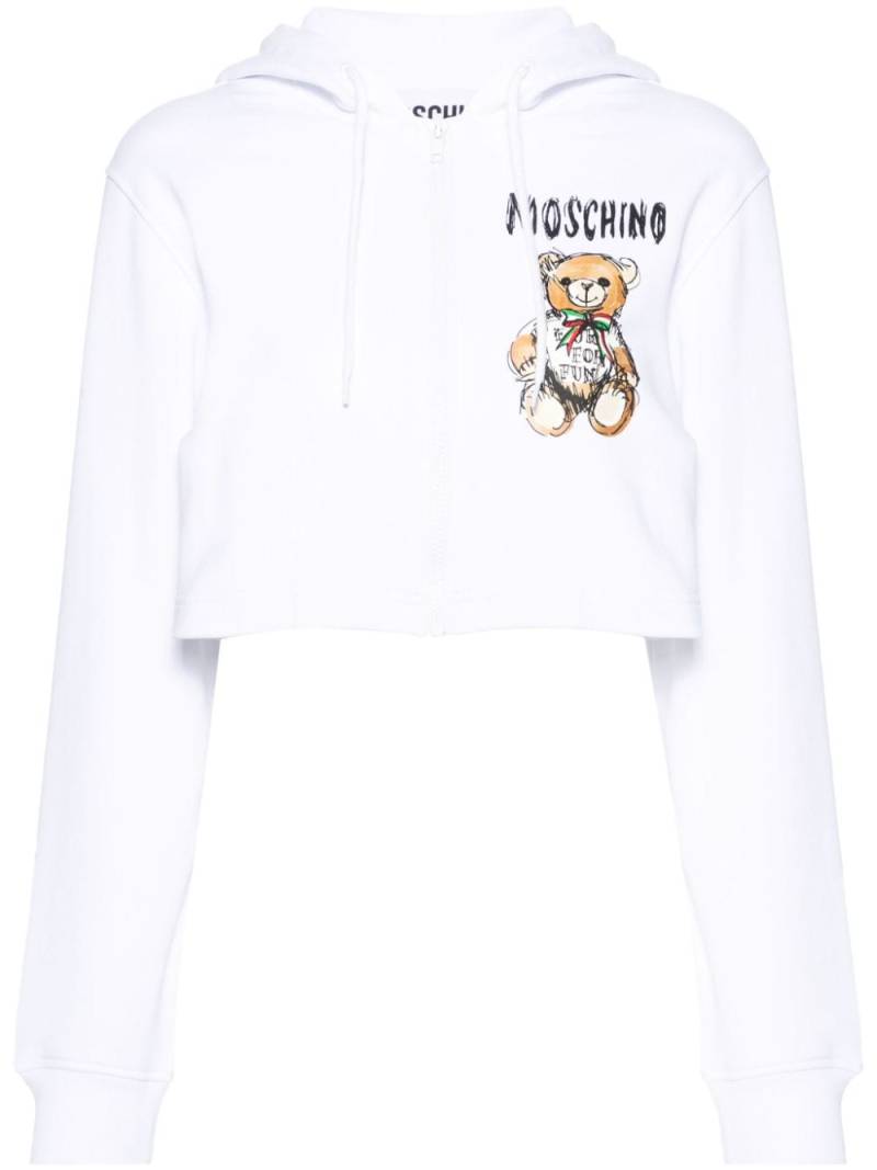 Moschino Teddy Bear-print zip hoodie - White von Moschino