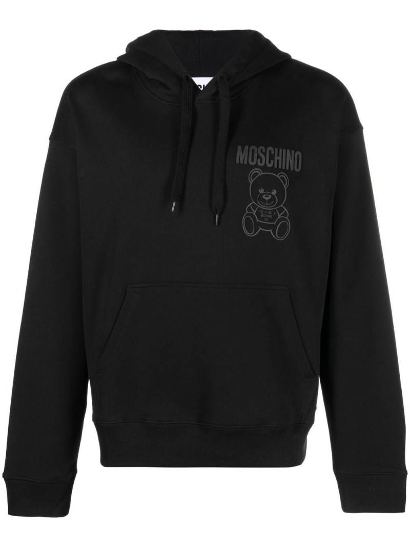 Moschino teddy-print cotton hoodie - Black von Moschino