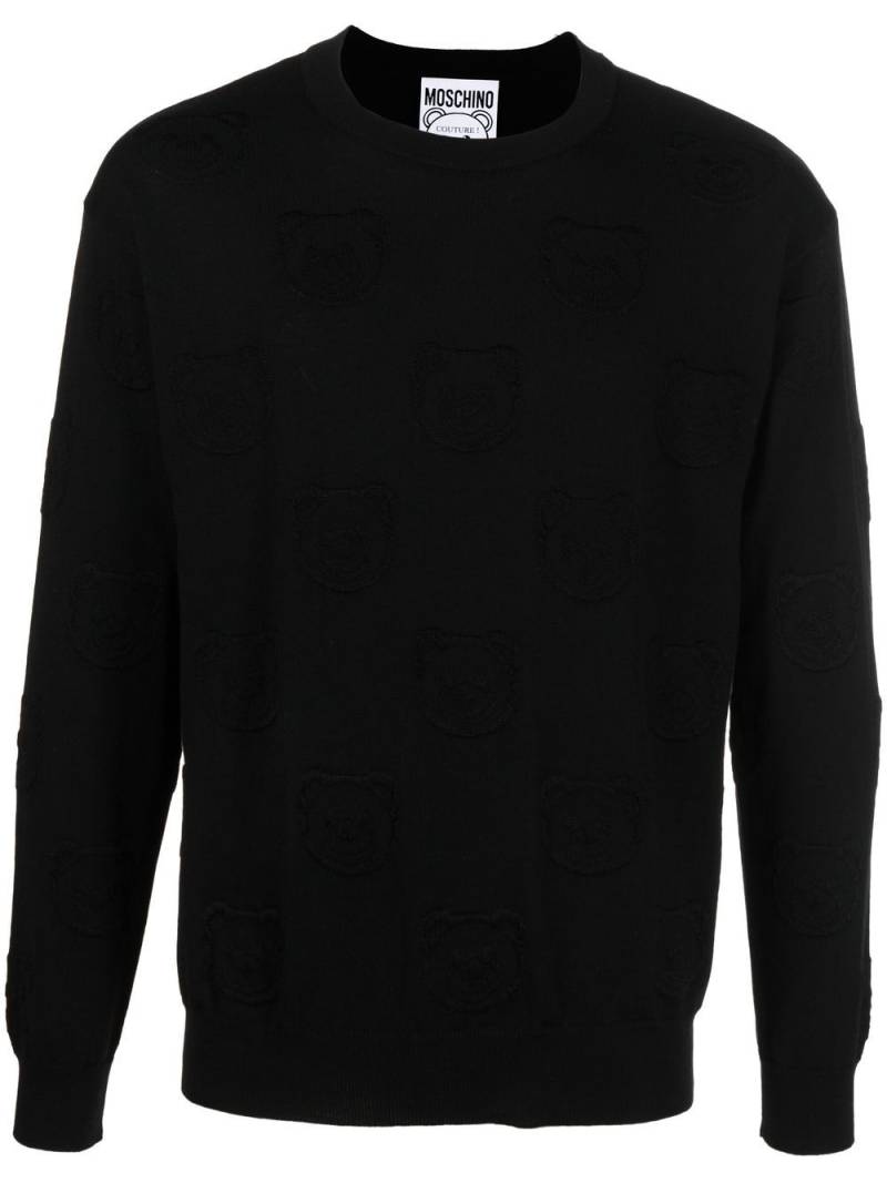 Moschino textured toy-bear jumper - Black von Moschino