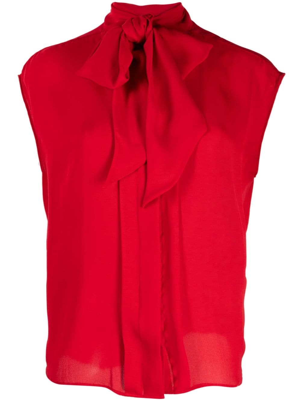 Moschino tied silk bouse - Red von Moschino