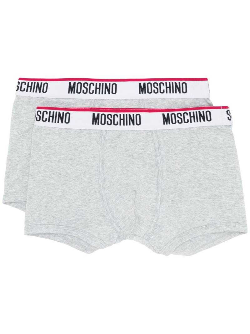 Moschino twin pack logo band boxers - Grey von Moschino