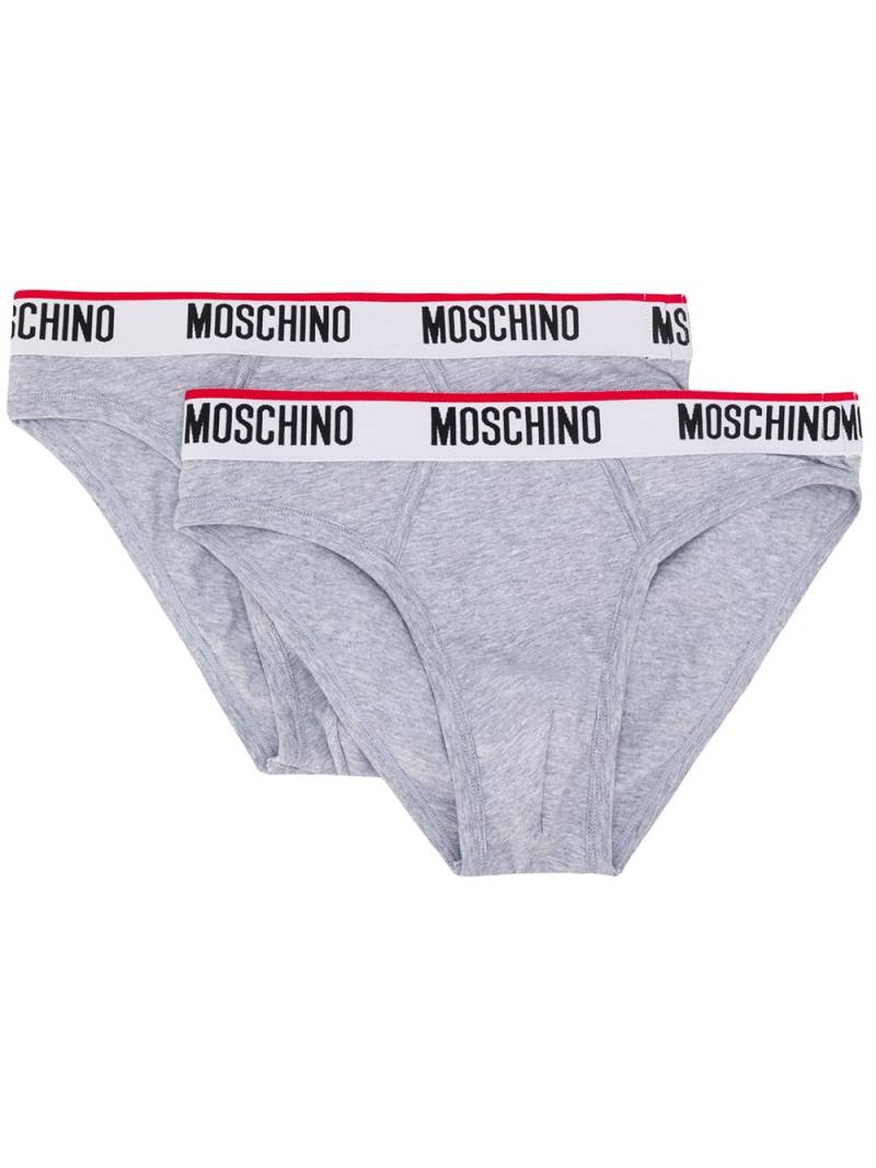 Moschino twin-pack logo band briefs - Grey von Moschino
