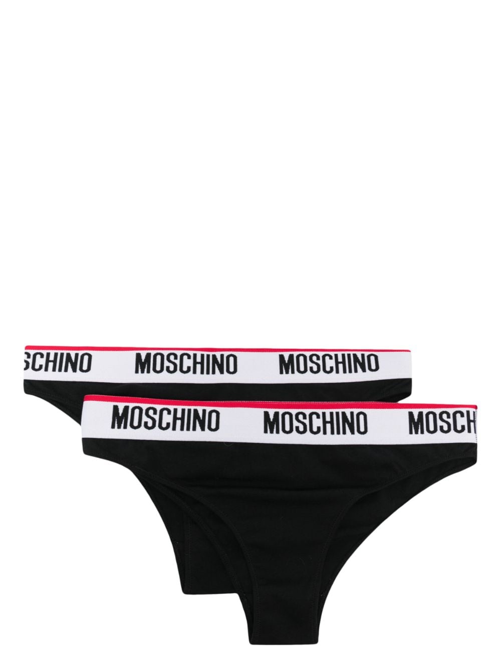 Moschino two-pack logo-waist cotton briefs - Black von Moschino