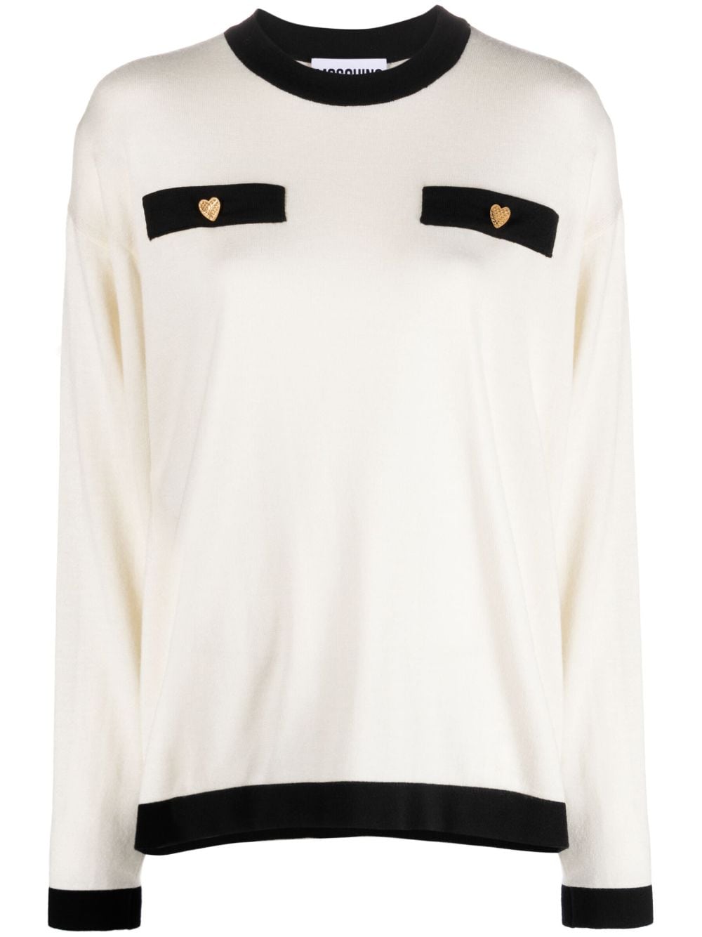 Moschino two-tone knitted jumper - Neutrals von Moschino