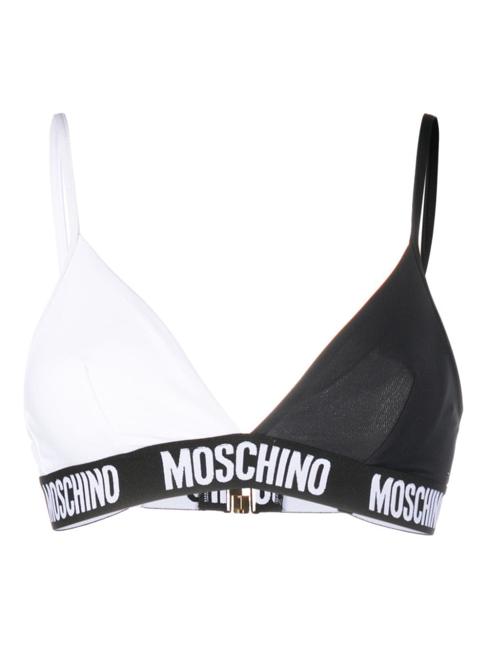 Moschino two-tone logo-print bikini top - Black von Moschino