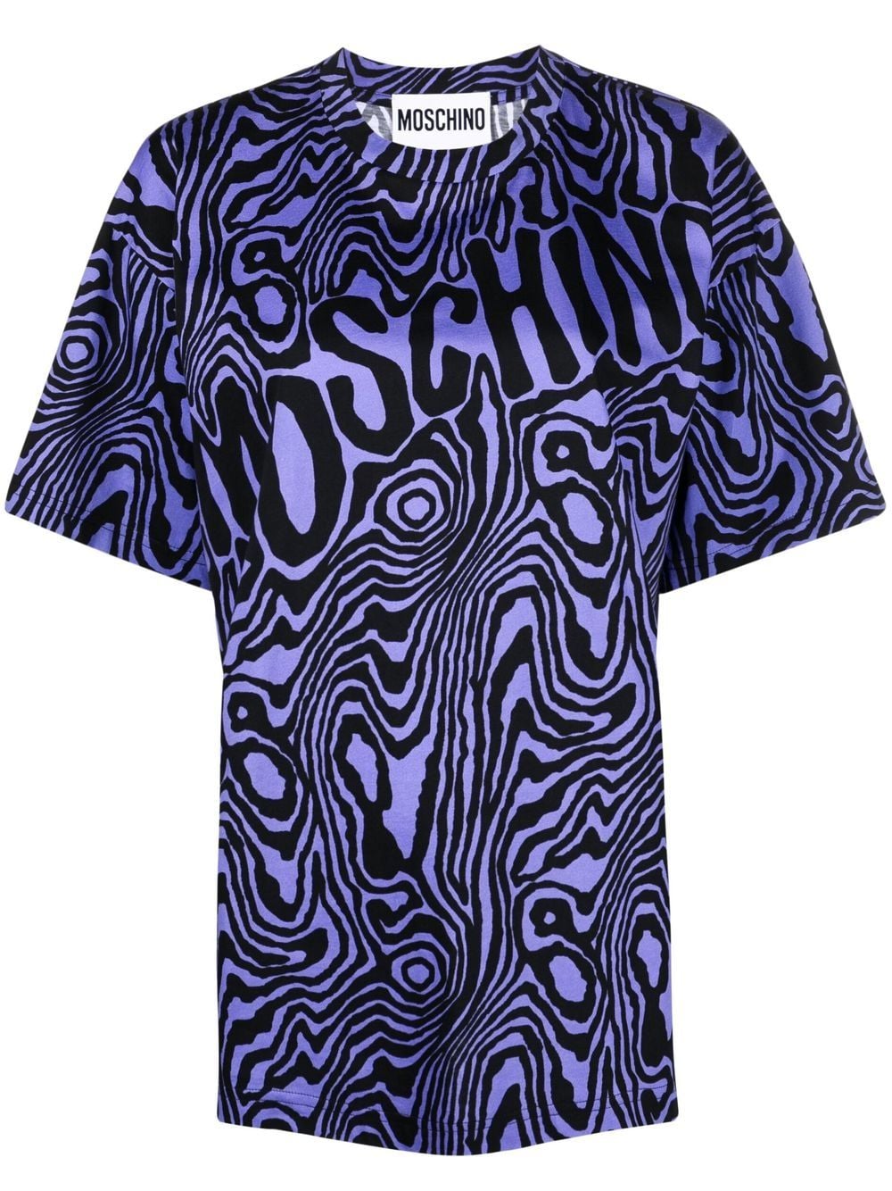 Moschino zebra-print round-neck T-shirt - Blue von Moschino