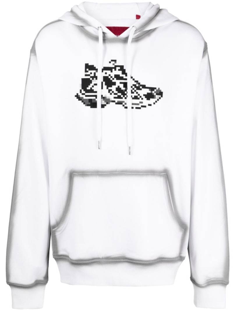 Mostly Heard Rarely Seen 8-Bit Black Runner graphic-print cotton hoodie - White von Mostly Heard Rarely Seen 8-Bit