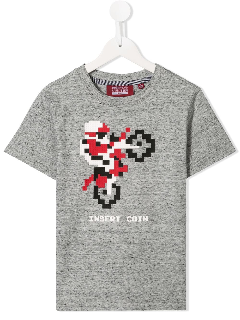 Mostly Heard Rarely Seen 8-Bit Excite motorbike print T-shirt - Grey von Mostly Heard Rarely Seen 8-Bit