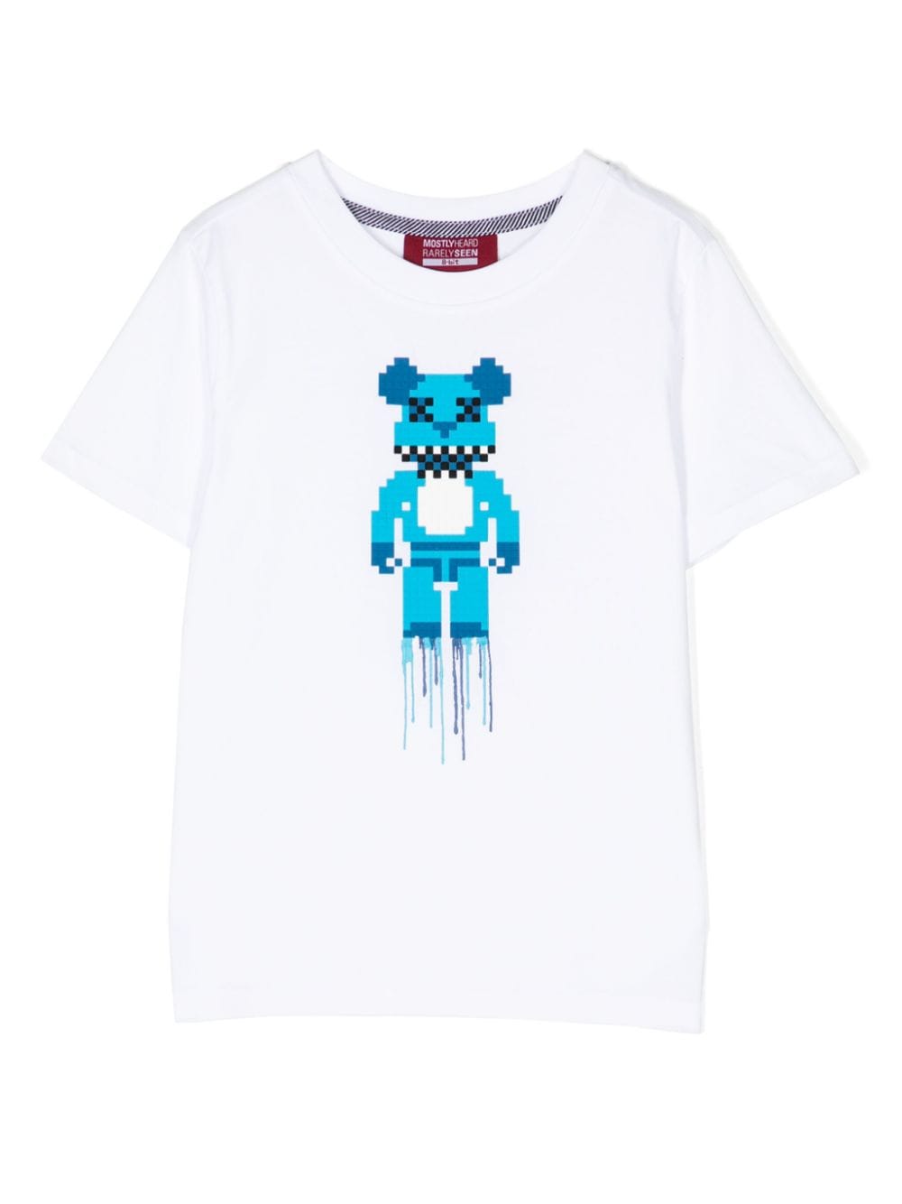 Mostly Heard Rarely Seen 8-Bit Mini Blue Bear T-shirt - White von Mostly Heard Rarely Seen 8-Bit