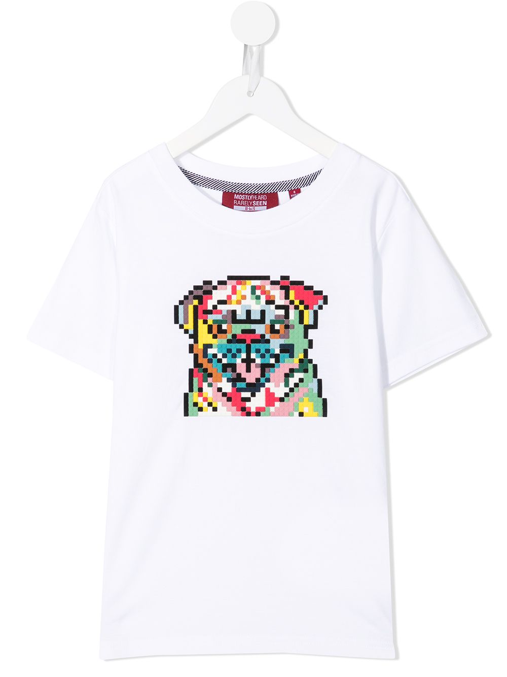 Mostly Heard Rarely Seen 8-Bit Mini Rainbow Pug T-shirt - White von Mostly Heard Rarely Seen 8-Bit