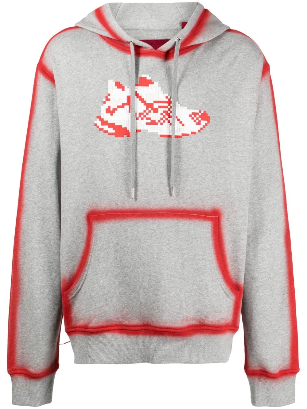 Mostly Heard Rarely Seen 8-Bit Red Runner graphic-print cotton hoodie - Grey von Mostly Heard Rarely Seen 8-Bit
