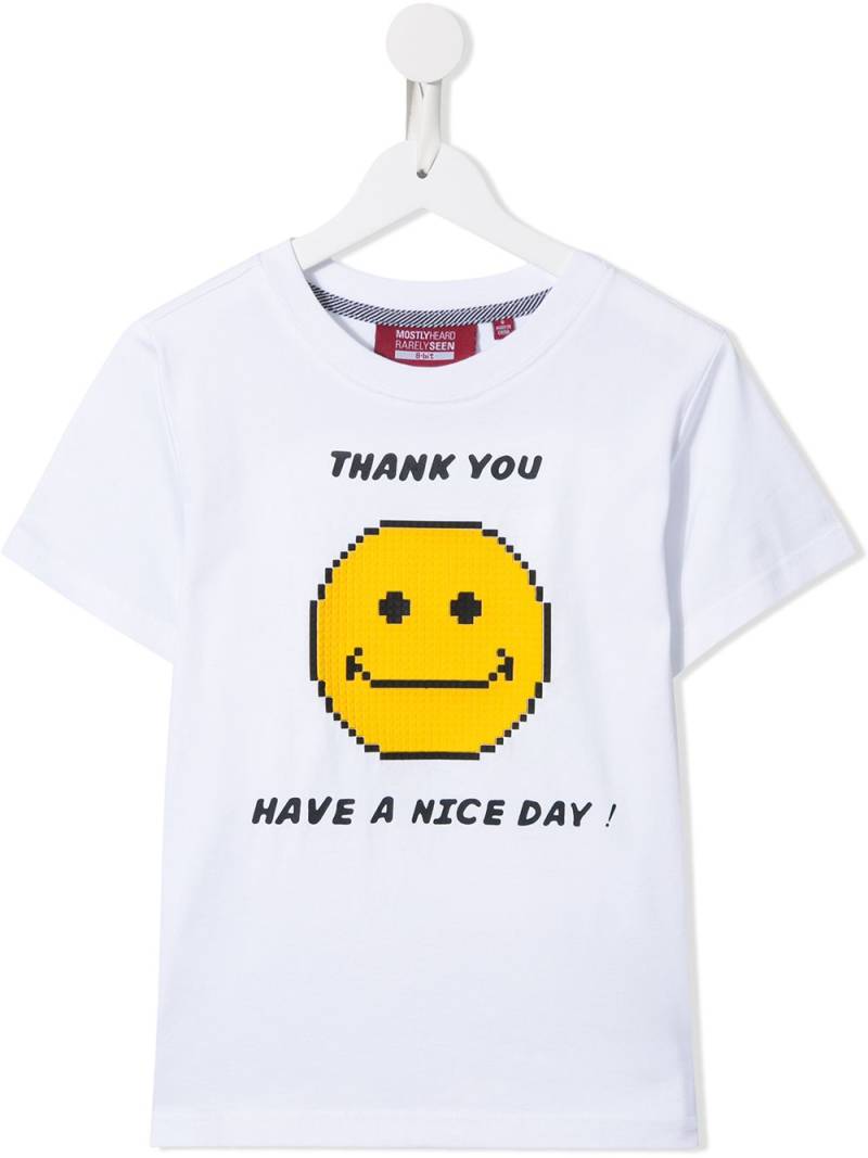 Mostly Heard Rarely Seen 8-Bit Smile Emoji T-shirt - White von Mostly Heard Rarely Seen 8-Bit