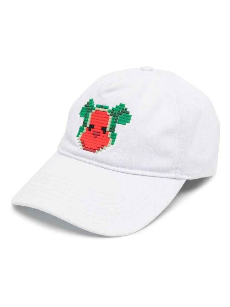 Mostly Heard Rarely Seen 8-Bit Watermelon Bear twill baseball cap - White von Mostly Heard Rarely Seen 8-Bit